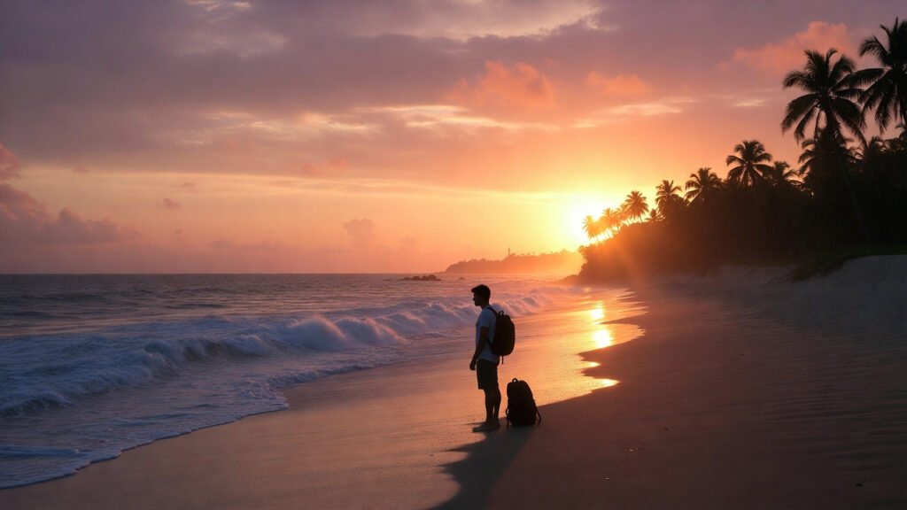 CostaRicaunfiltered man walking at Guanacaste beach